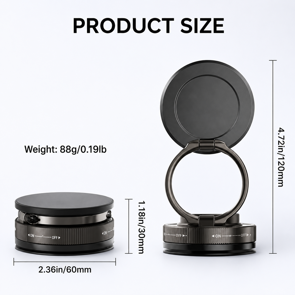Vacuum Magnetic Suction Car Phone Holder - الصورة 2