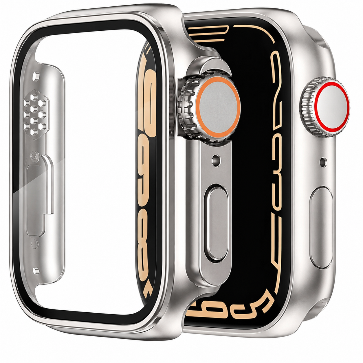 49mm Case with Built-in Tempered Glass Screen Protector Hard PC Ultra-Thin Protective Cover