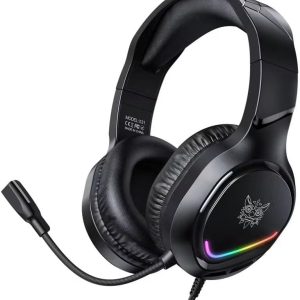 ONIKUMA X31 Wired Headphones with RGB Colorful Lighting Surround Sound Wired Headset