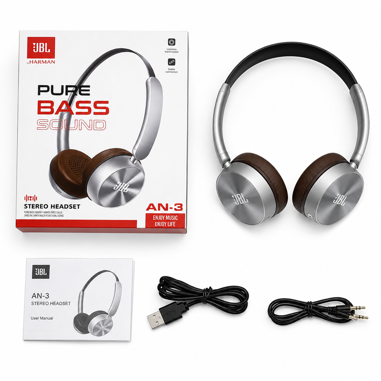 JBL AN-3 SMART PURE BASS SOUND-Premium Pure Bass Wireless Headphones