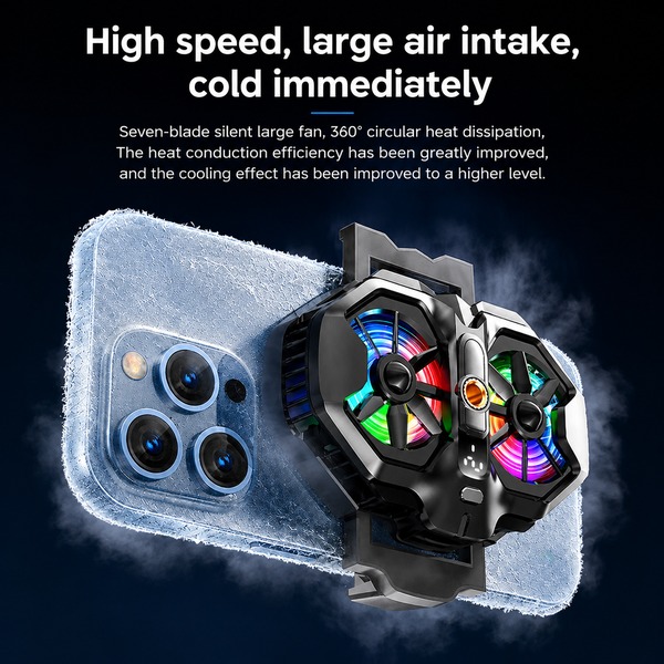 MEMO DL21 Cell Phone Cooling Fan Radiator Gaming Mobile Dual Fans - الصورة 2