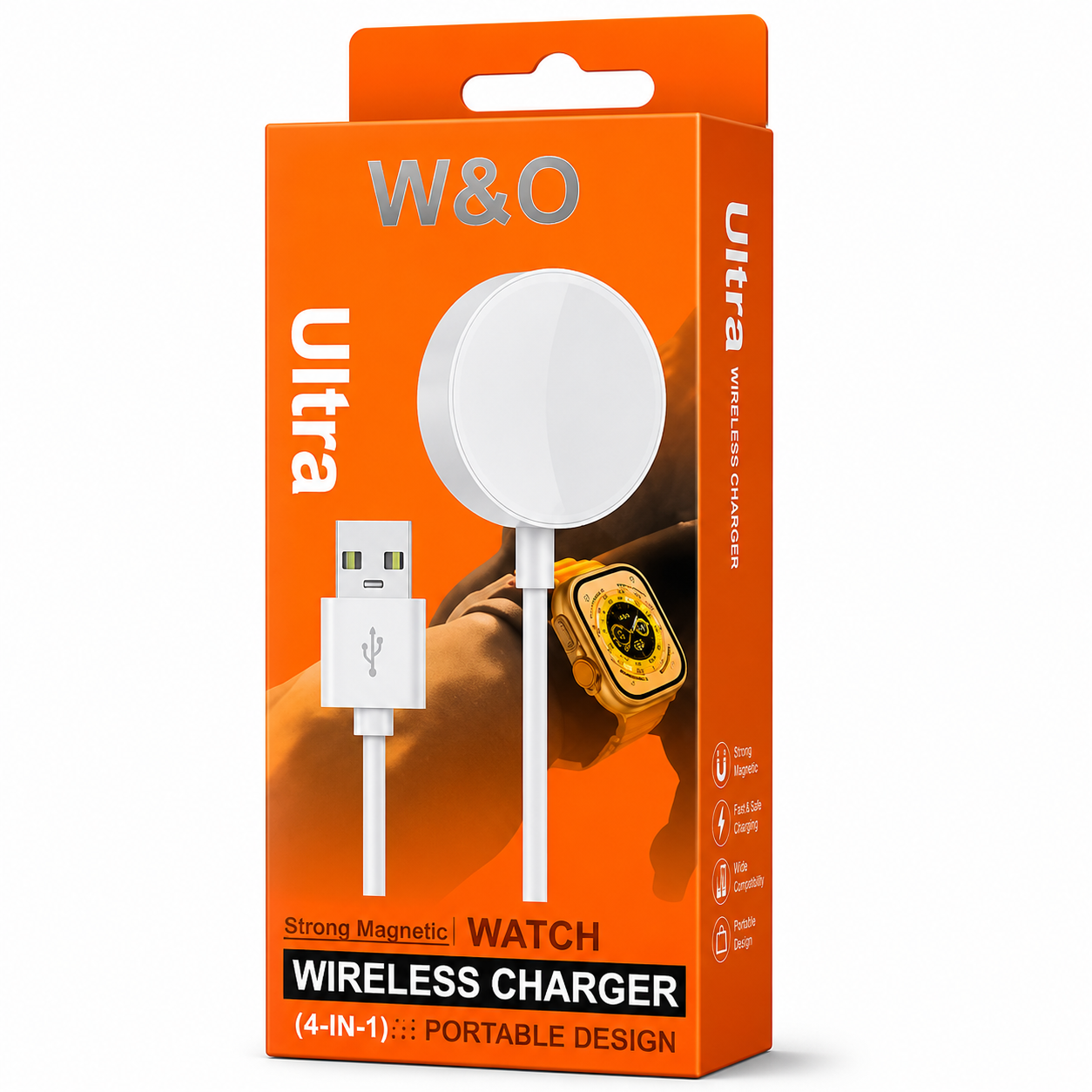 W&O ultra original charger USB wireless cable compatible with smart watches - الصورة 2